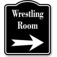 thumbnail image 1 of Wrestling Room Right Arrow BLACK Aluminum Composite Sign, 15"x18", 1 of 2