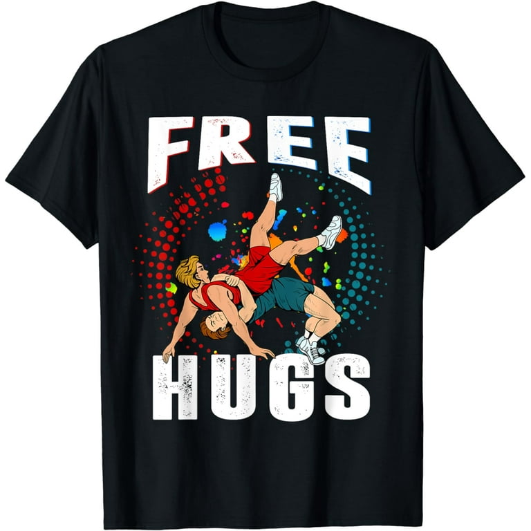 Wrestling Shirts Funny Free Hugs Wrestling T-Shirt