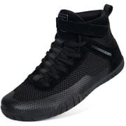 Wrestling Shoes Mens Boxing Shoe Fitness Weightlifting Powerlifting Zero Drop Sole Black,12 Wide