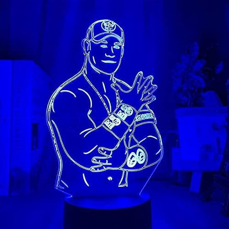 Wrestling Star Character Night Light 3D Night Light LED Night Light 3D Illusion Nightlights Color Changing Table Lamp for Christmas Gift 7 Colors No Remote Walmart