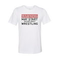 thumbnail image 1 of Wrestling T Shirt, Talking About Wrestling, Unisex Fit, Gift For Wrestling Fan, Tee, White, LARGE, 1 of 1