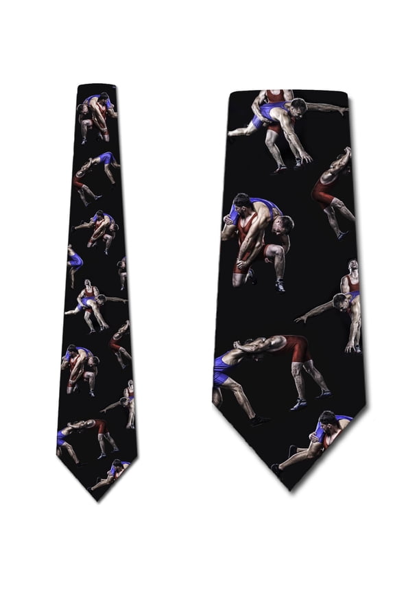 Wrestling Ties Mens Sports Necktie Wrestling Team Tie by Three Rooker