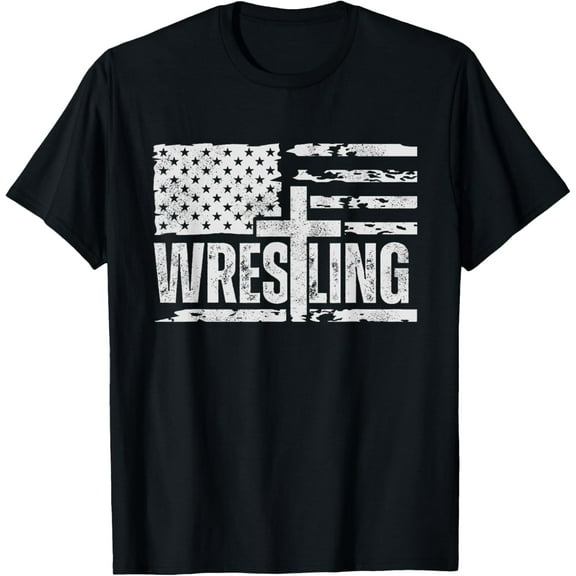 Wrestling patriotic american flag, Christian and Jesus lover T-Shirt