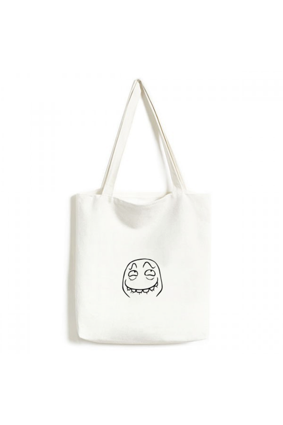 Wretched Black Cute Chat Happy Pattern Tote Canvas Bag Shopping Satchel Casual Handbag