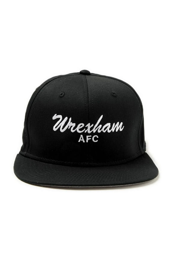 - Black Script Flat Peak Hat