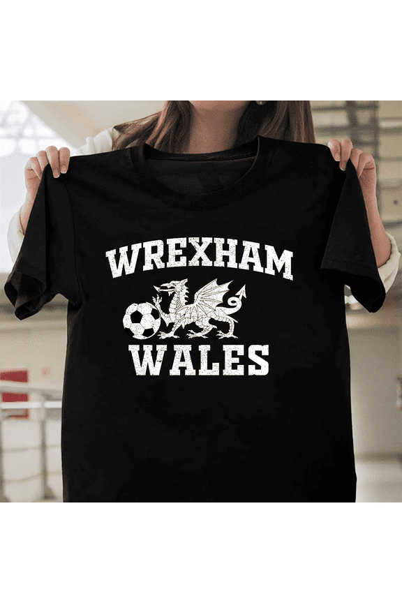 Wrexham Wales Cymru Retro Football Club Souvenir Dragon Support Comfort Color Tee V51083 Unisex T-Shirt, Size Up to 5XL