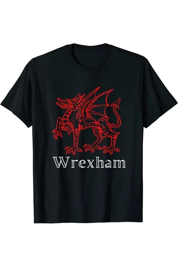 Wrexham Wales Retro, Red Dragon Flag T-Shirt
