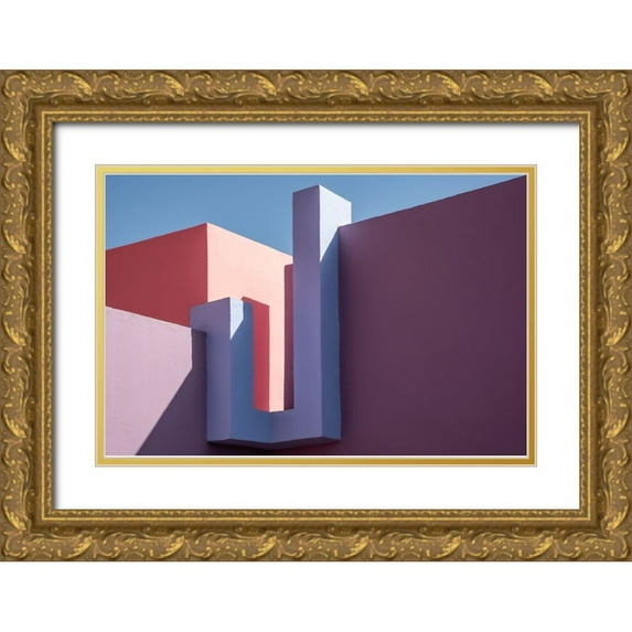 Wride, Linda 14x11 Gold Ornate Wood Framed with Double Matting Museum Art Print Titled - Muralla Roja #4