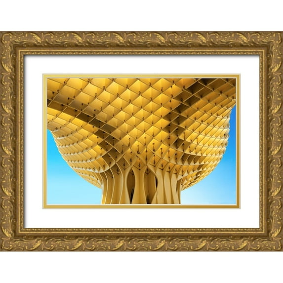 Wride, Linda 24x17 Gold Ornate Wood Framed with Double Matting Museum Art Print Titled - City Parasol