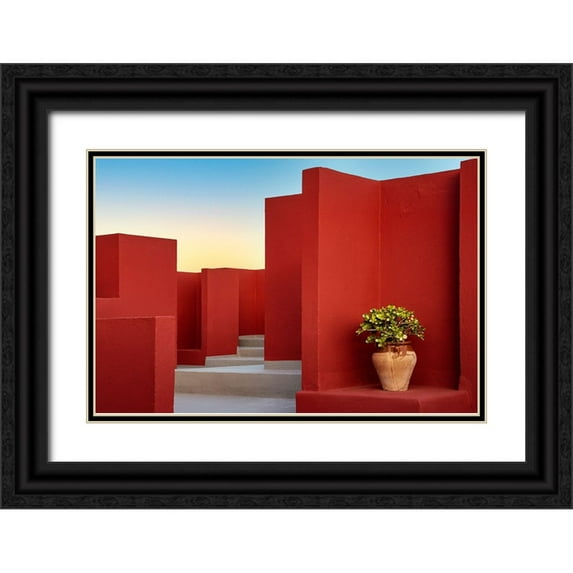 Wride, Linda 32x23 Black Ornate Wood Framed with Double Matting Museum Art Print Titled - Muralla Roja #51