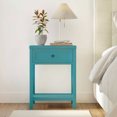 thumbnail image 1 of Wright 23" Tall Turquoise Solid Wood 1-Drawer Nightstand by East at Main, Rustic End Table with Storage, 1 of 9