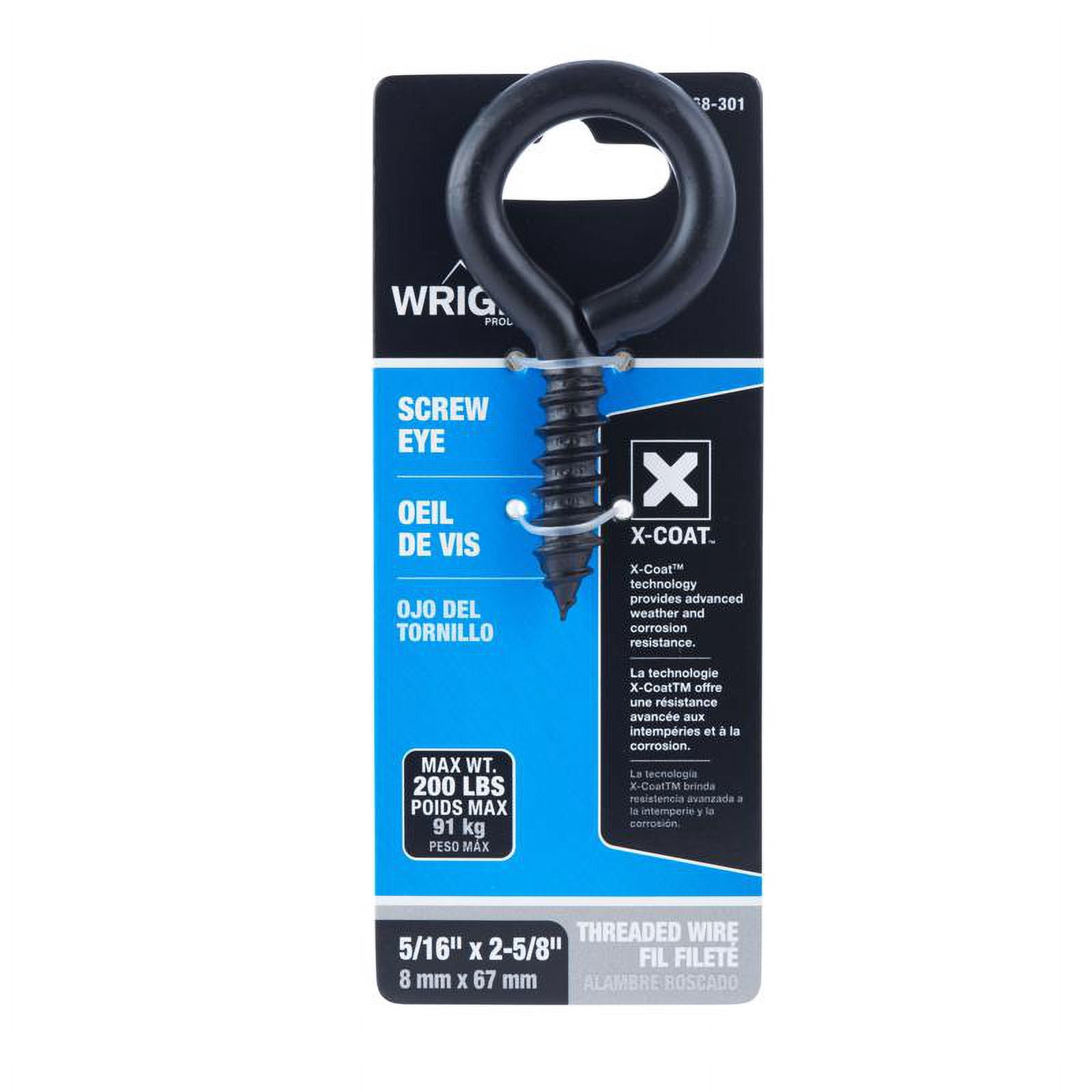 Wright 5/16 in. D X 2-5/8 in. L Black Steel Screw Eye 200 lb 1 pk ...