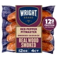 thumbnail image 1 of Wright Brand Real Wood Smoked Red Pepper Pitmaster Sausage Links, Fully Cooked, 12 oz, 4 Count, 1 of 16