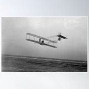 Wright Brothers Glider In Flight Kitty Hawk 1911 Poster Wall Art Modern Wall Decor For Living Room Bedroom