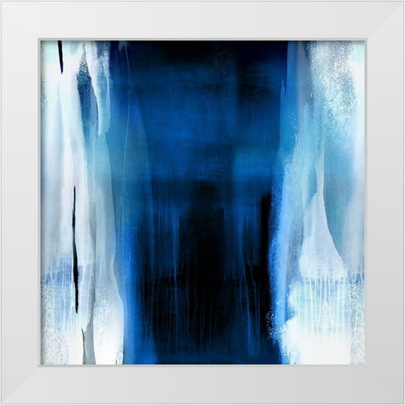 Wright, Christine 15x15 White Modern Wood Framed Museum Art Print Titled - Free Fall Indigo Blue II