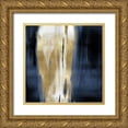 thumbnail image 1 of Wright, Christine 26x26 Gold Ornate Wood Framed with Double Matting Museum Art Print Titled - Free Fall Blue with Gold I, 1 of 4