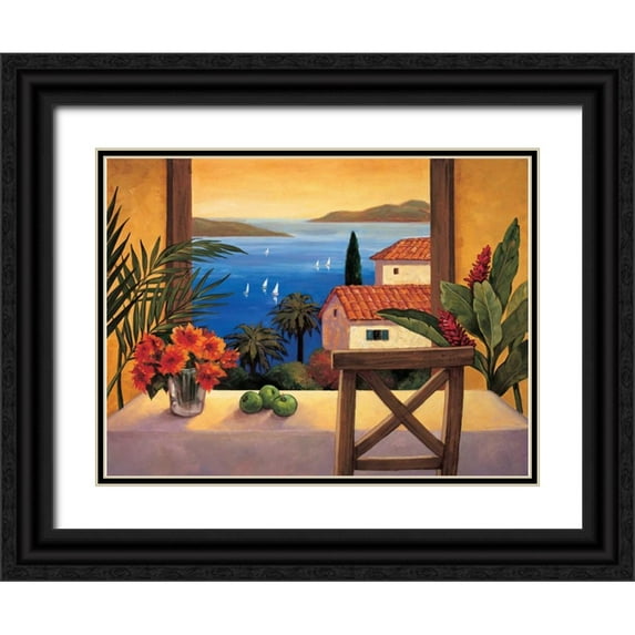 Wright, Elizabeth 18x15 Black Ornate Wood Framed with Double Matting Museum Art Print Titled - Ocean Breeze II