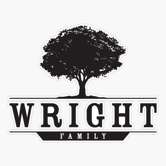 Wright Family Tree Letter B Sticker
