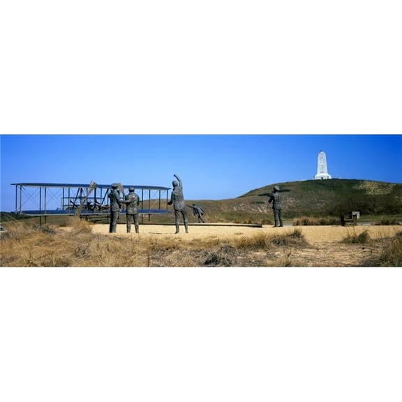 Wright Flyer Sculpture At Wright Brothers National Memorial Kill Devil Hills Kitty Hawk Outer Banks North Carolina USA Poster Print - 27 x 9
