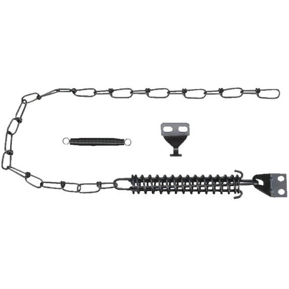 Wright Galvanized Black Steel Spring & Chain Door Retainer 1 pk