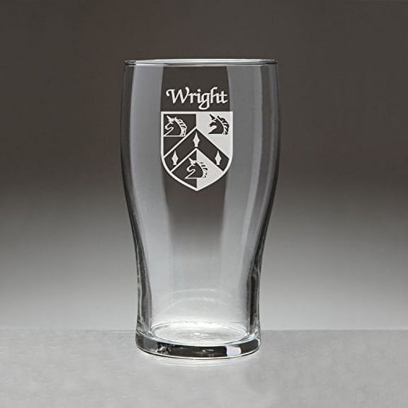 Wright Irish Coat of Arms Tavern Glasses - Set of 4 (Sand Etched)