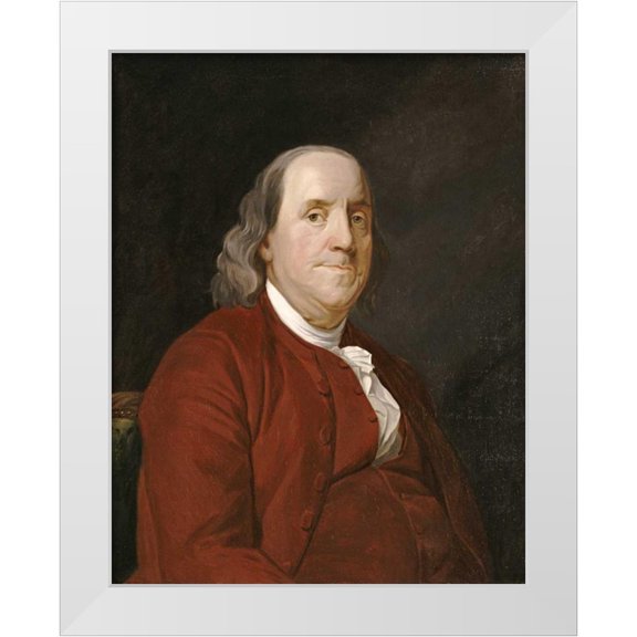 Wright, Joseph 12x14 White Modern Wood Framed Museum Art Print Titled - Benjamin Franklin
