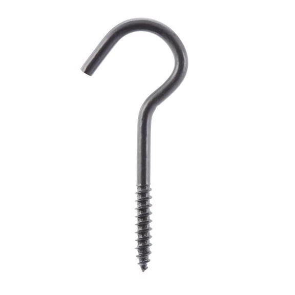 Wright 5039550 3.375 in. Medium Black Steel Ceiling Hook, Matte Black - 50 lbs