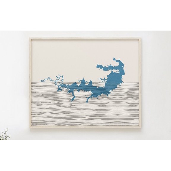 Wright Patman Lake Lakehouse Map Wall Art Decor Unframed Paper Print