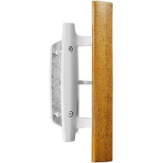 Wright Products - Mortise Sliding Patio Door Handle and Installation Hardware Set, Wood/White - Replacement Sliding Glass Door Lock and Handle White in