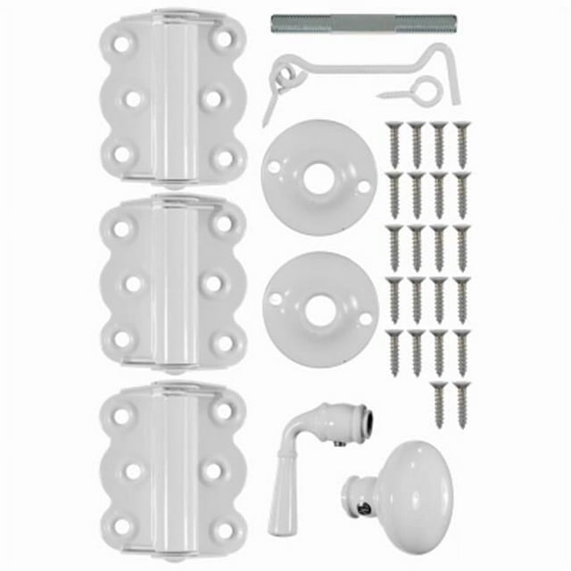 Wright Products V321WH Vinyl/Wood Screen Door Hardware Set, White ...