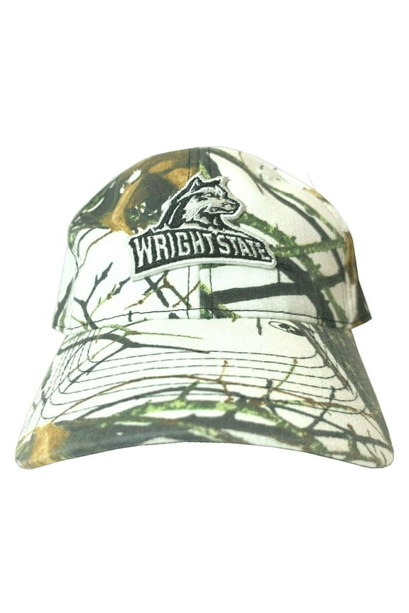 Wright State Raiders NCAA Adjustable Mossy Oak Snow Camo Strap Back Hat