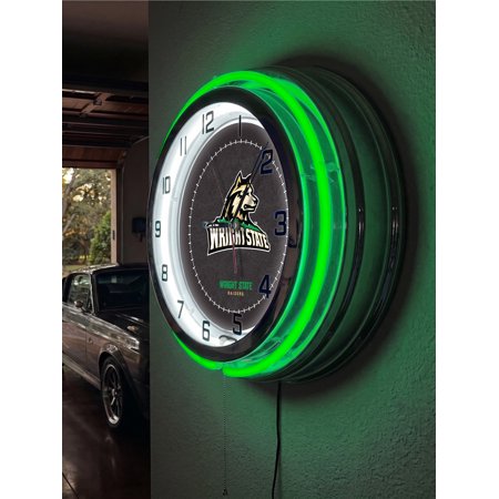 Wright State University 19" Double Neon Wall Clock