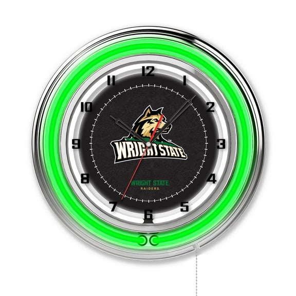 Wright State University 19" Double Neon Wall Clock