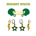 thumbnail image 1 of Wright State University Spirit Stack golden yellow mini enamel bolts and green statement open starboys, 1 of 2