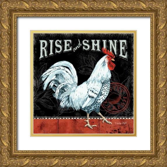 Wright, Sydney 12x12 Gold Ornate Wood Framed with Double Matting Museum Art Print Titled - Rise and Shine