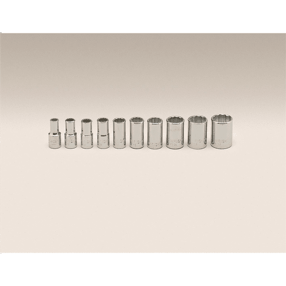Wright Tool 1/4"Dr 12Pt Std Skt Set 10Pc