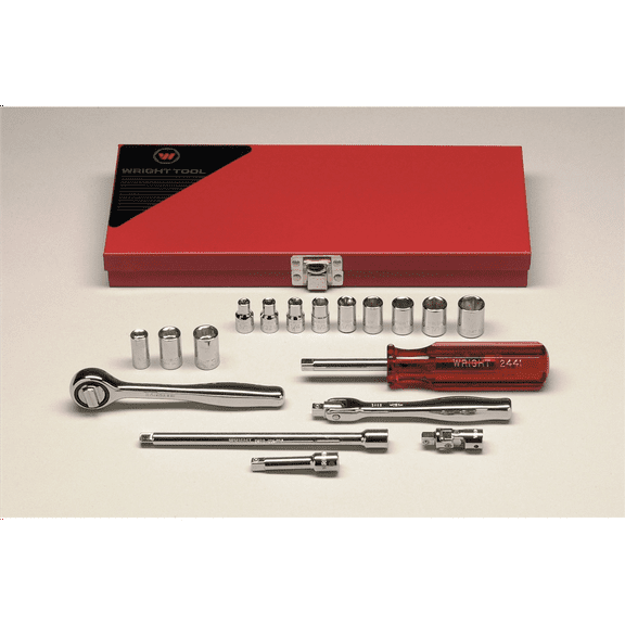 Wright Tool 1/4"Dr 6,8PtStd&SpSktBxSet 18P
