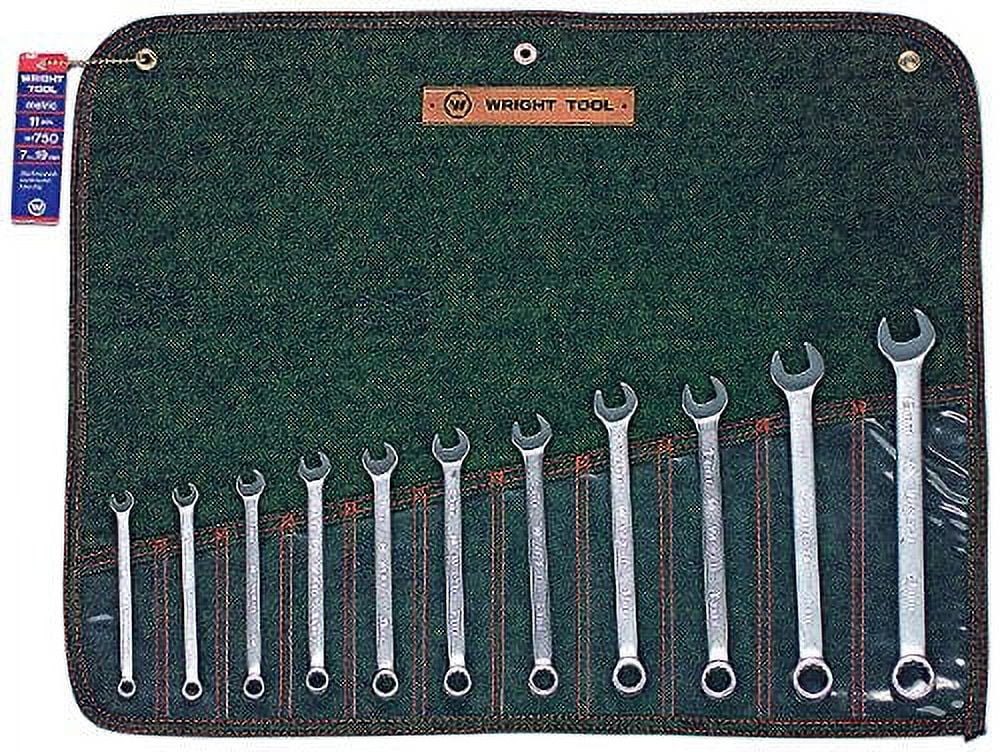 Wright Tool 11 Pc Combination Wrench Sets, 12 Points, Metric, Chrome