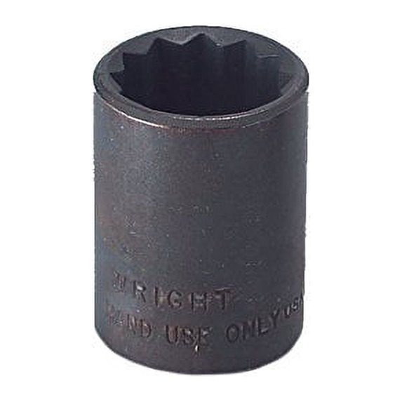 Wright Tool 34122 1/2" Drive 12 Point Standard Socket, 11/16"