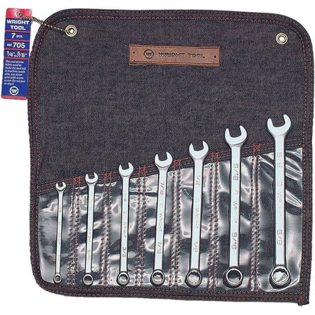 Wright Tool 705 Combination Wrench Set 12 Point, 1/4" - 5/8" (7-Piece)