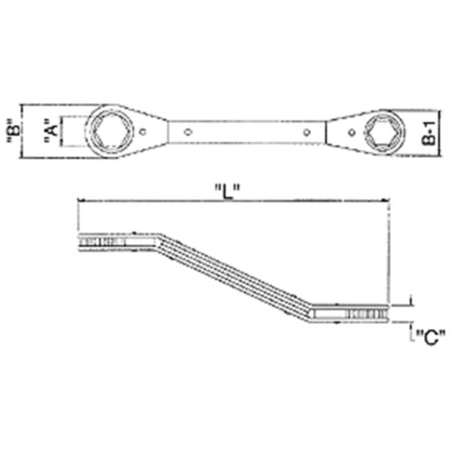 Wright Tool Ratcheting Box Wrench 6 Point Offset Rev. Metric
