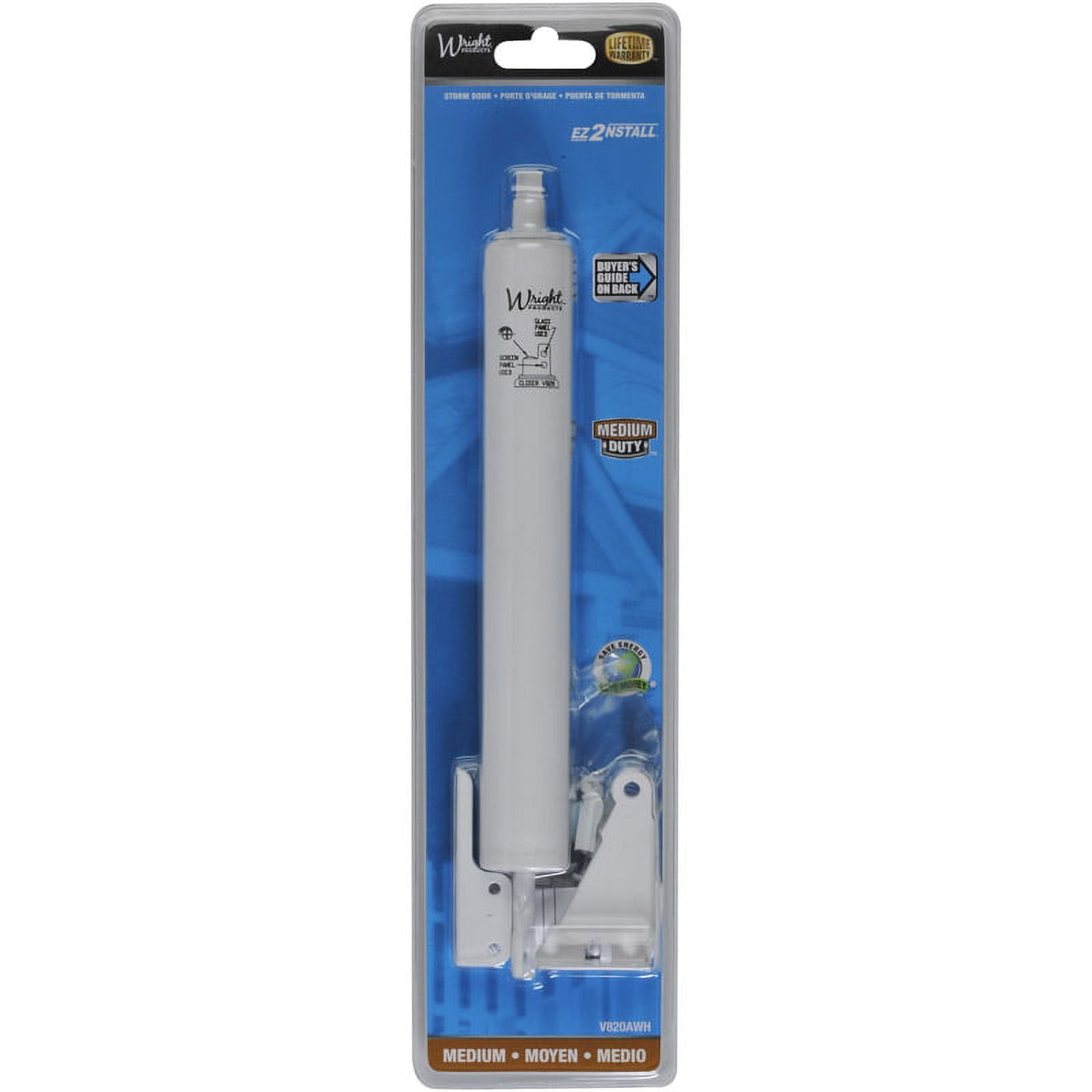 Wright Medium Duty White Aluminum Pneumatic Door Closer