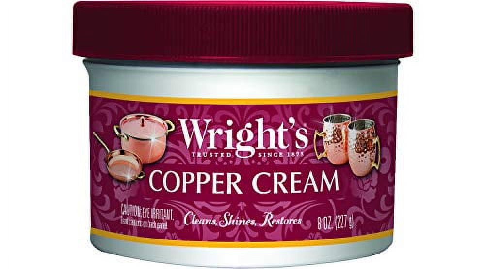 ZYA FELIX Wright's Copper, Brass Cream Cleaner - 8 Ounce - Gently Cleans and Removes Tarnish Without Scratching