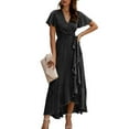 thumbnail image 1 of Dewadbow Womens Beach Floral Midi Dress Holiday V Neck Sun Dresses, 1 of 5