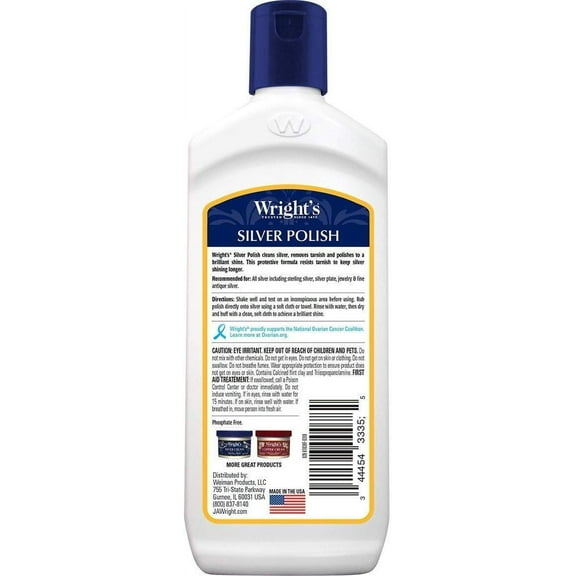 Wright's Silver Polish Cleaner - Ammonia-Free, Jewelry, Antique - 2 Pack