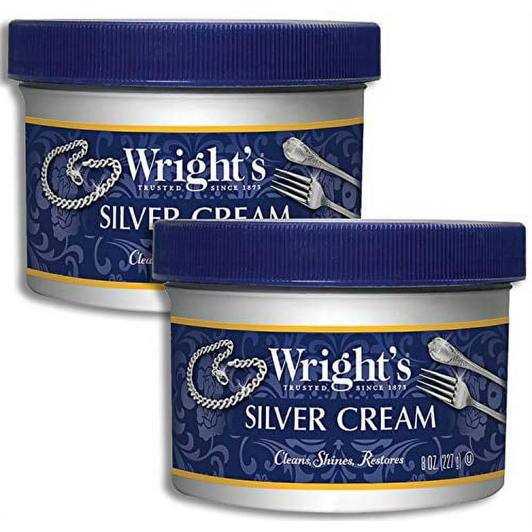 Wright's Silver Cleaner and Polish Cream - 8 Ounce 2 Pack with Polishing  Cloth - Ammonia-Free - Gently Clean and Remove Tarnish without Scratching 