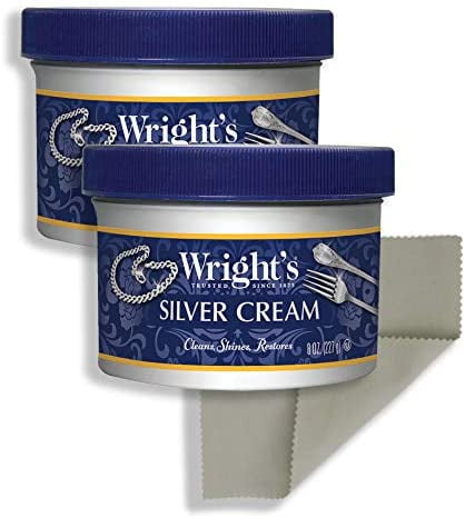 WRIGHT'S SILVER POLISH Cleaner Anti Tarnish Clean Polishing Creamy Aqua  Color Lotion Cream Flatware Jewelry Sterling Cleaning Wrights 028 