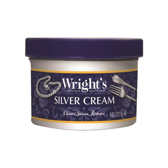 Wright's Silver Cleaner and Polish Cream - 8 Ounce - Ammonia Free - Gently Clean and Remove Tarnish Without Scratching