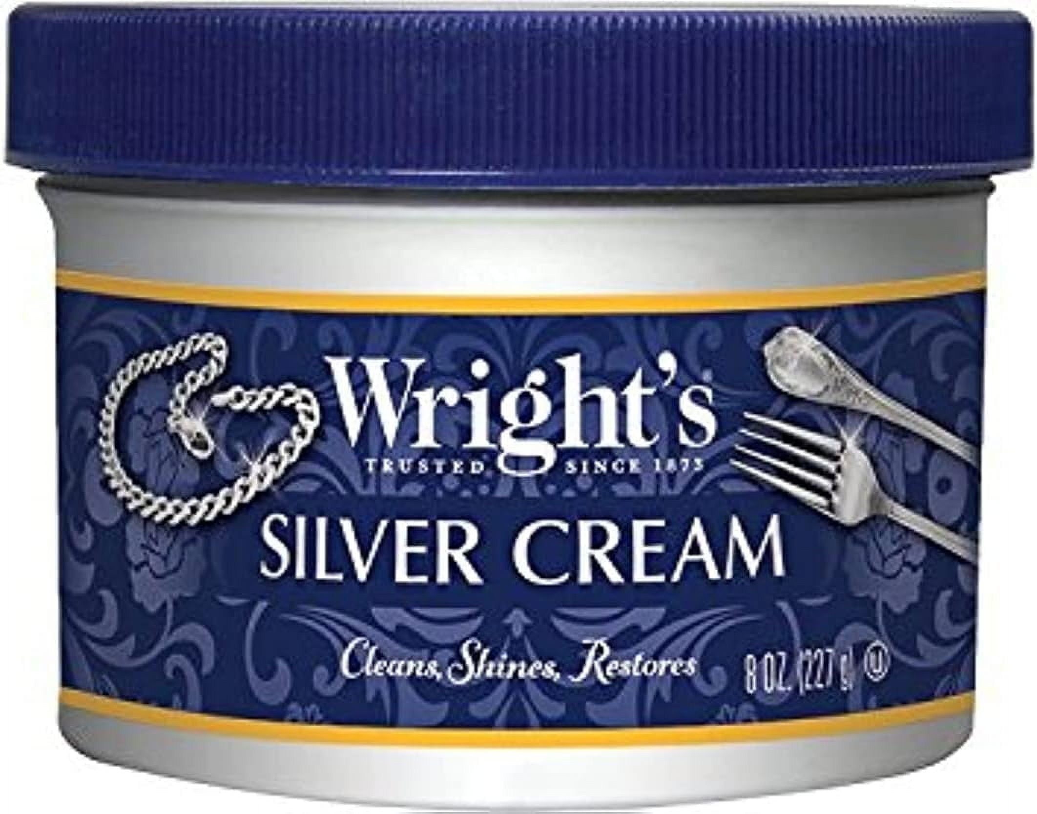 WRIGHT'S Silver Cleaner and Polish Cream - 8 oz, 3 Pack