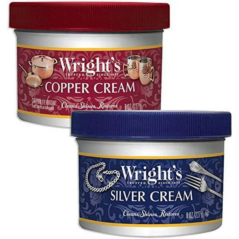 Wright's Silver and Copper Cleaner and Polish - 8 Ounce Each - Premium  Metal Polish Silver Copper Brass Chrome and More